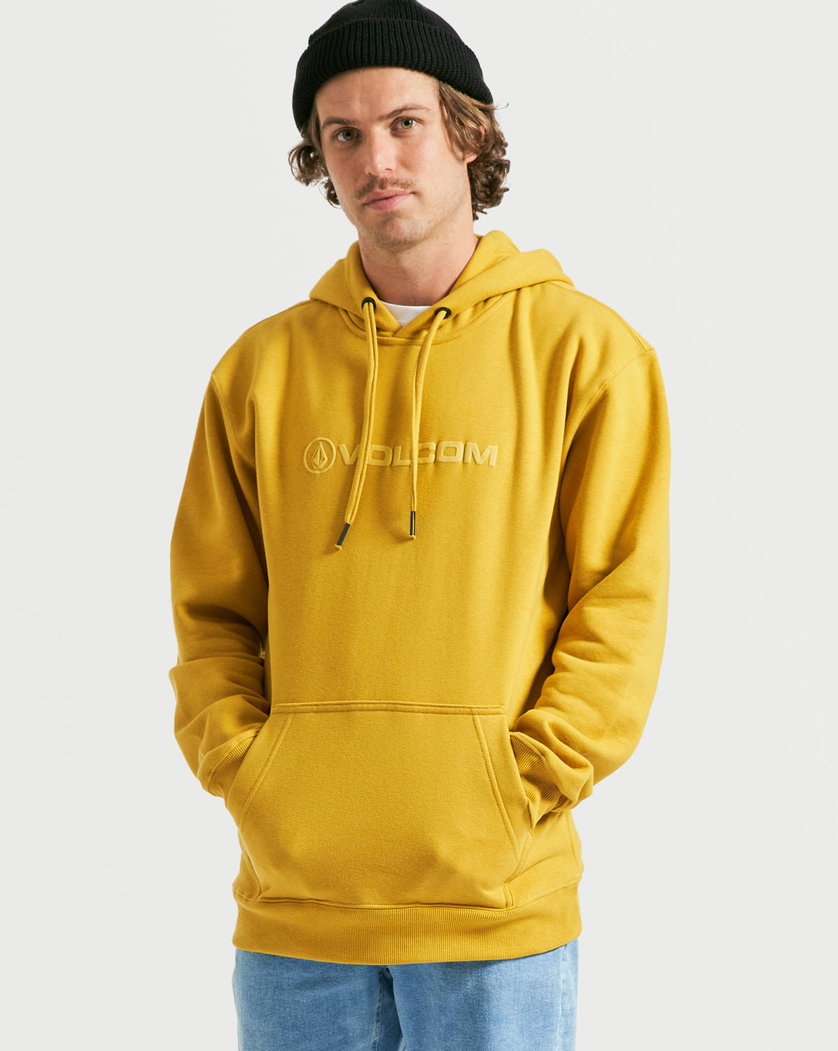 Moletom Volcom Canguru New Style Amarelo