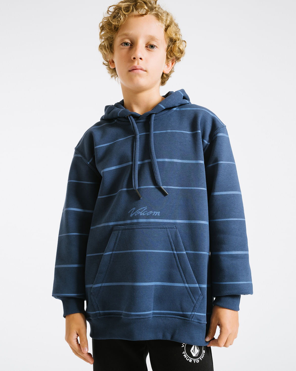 Moletom Volcom Canguru Exception Juvenil Azul