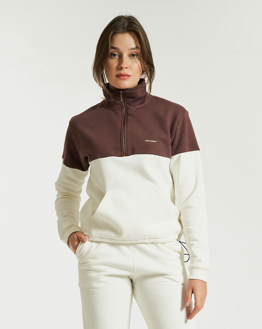 Moletom Volcom Canguru Struck Off White