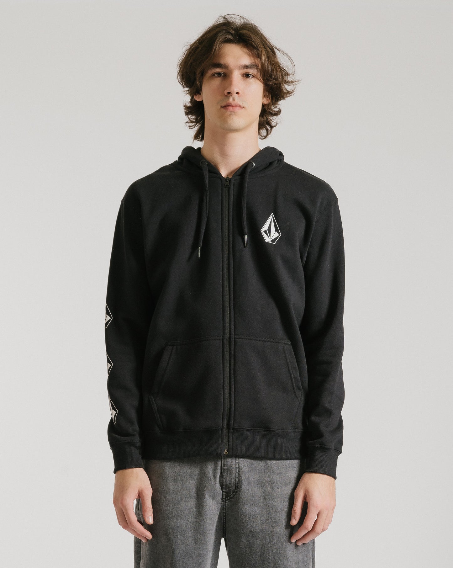 Moletom Volcom Canguru Iconic Stone Preto