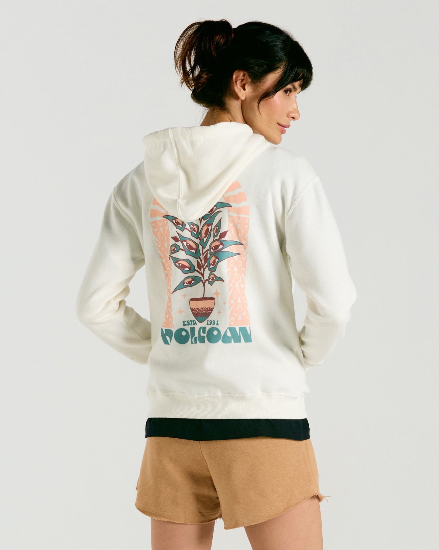 Moletom Volcom Canguru Bloom Off White