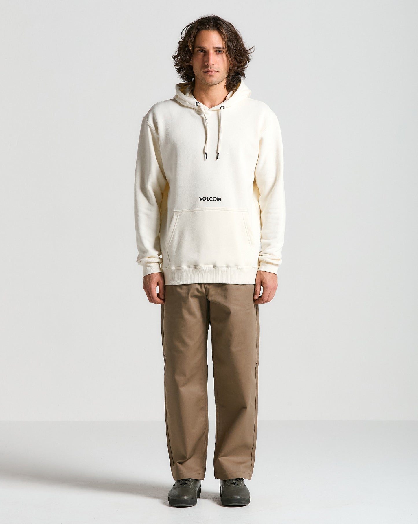 Moletom Volcom Canguru Signature Off White