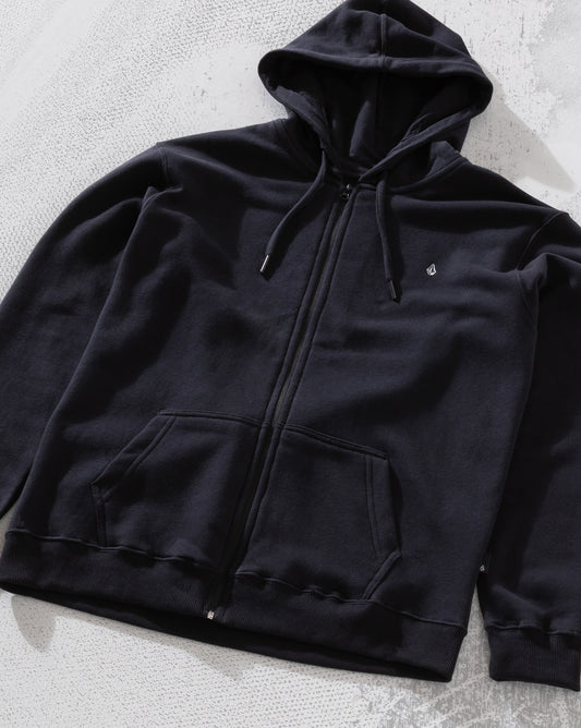 Moletom Canguru Aberto Volcom Single Stone Preto