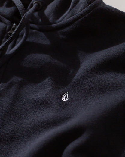 Moletom Canguru Aberto Volcom Single Stone Preto