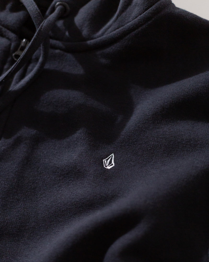 Moletom Canguru Aberto Volcom Single Stone Preto
