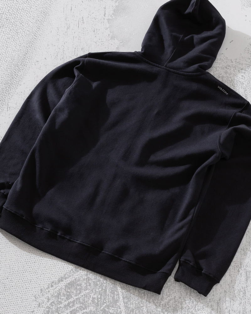 Moletom Canguru Aberto Volcom Single Stone Preto