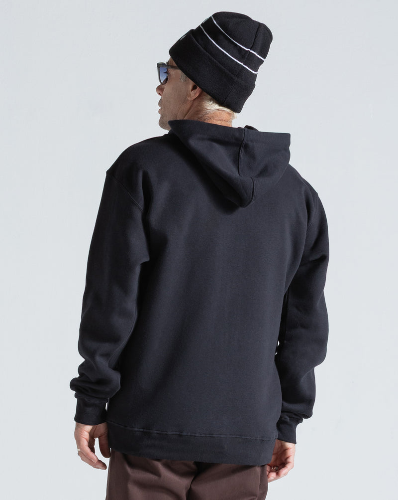 Moletom Canguru Aberto Volcom Single Stone Preto