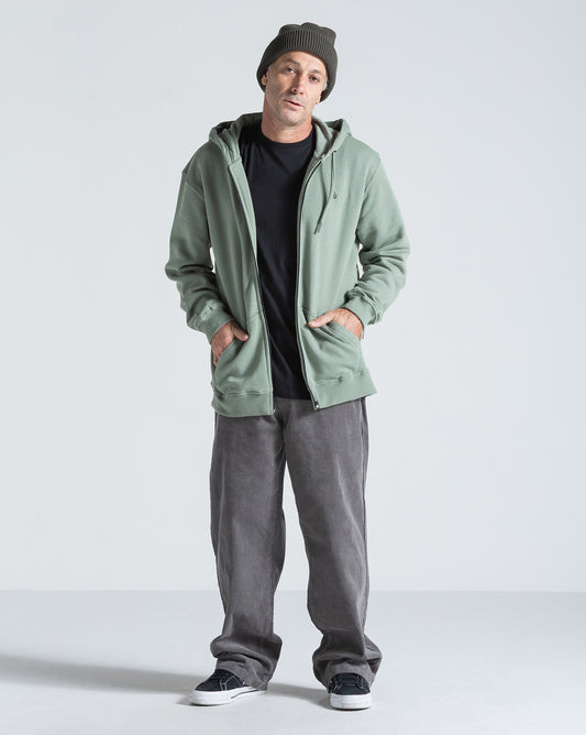 Moletom Canguru Aberto Volcom Single Stone Verde Claro