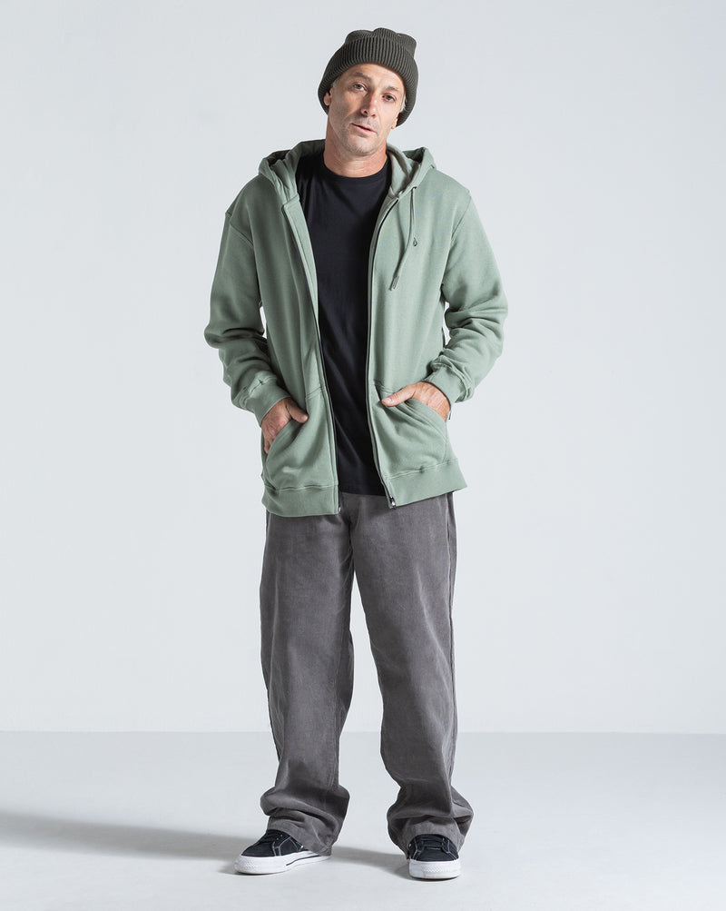 Moletom Canguru Aberto Volcom Single Stone Verde Claro