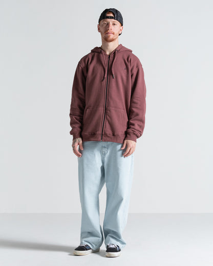 Moletom Canguru Aberto Volcom Single Stone Bordô