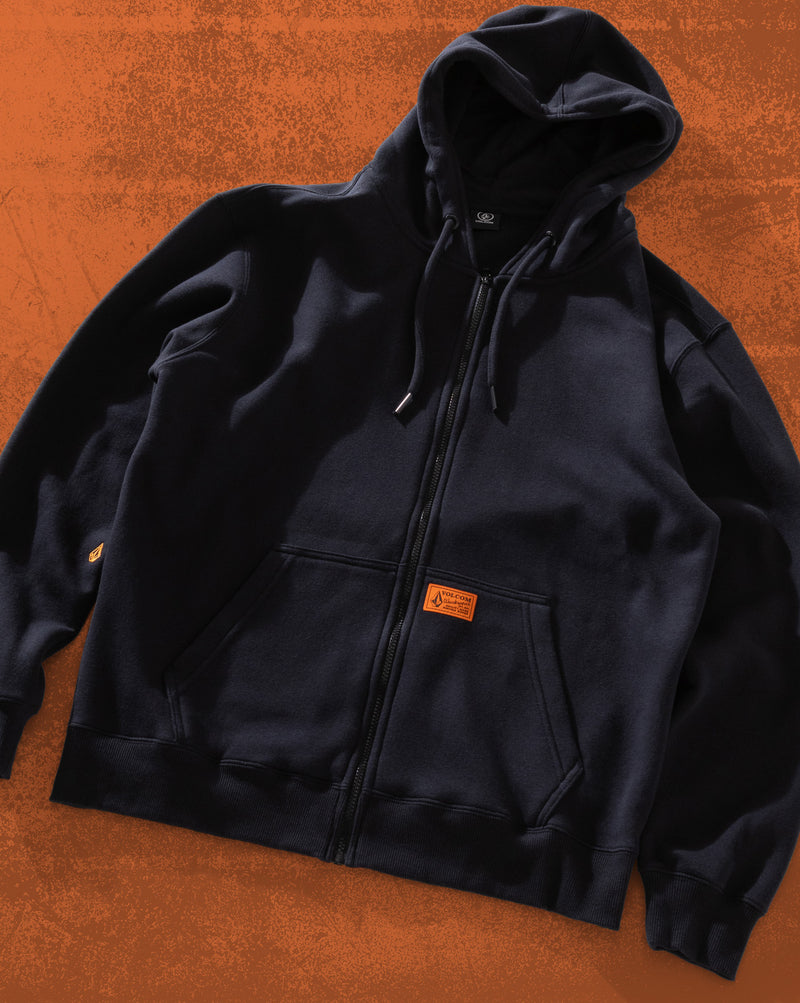 Moletom Canguru Aberto Volcom Axestone Preto