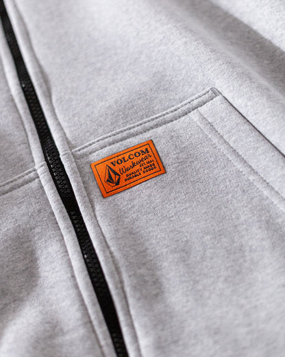 Moletom Canguru Aberto Volcom Axestone Cinza Mescla