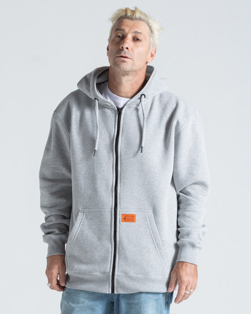 Moletom Canguru Aberto Volcom Axestone Cinza Mescla