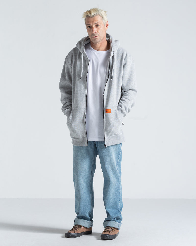 Moletom Canguru Aberto Volcom Axestone Cinza Mescla