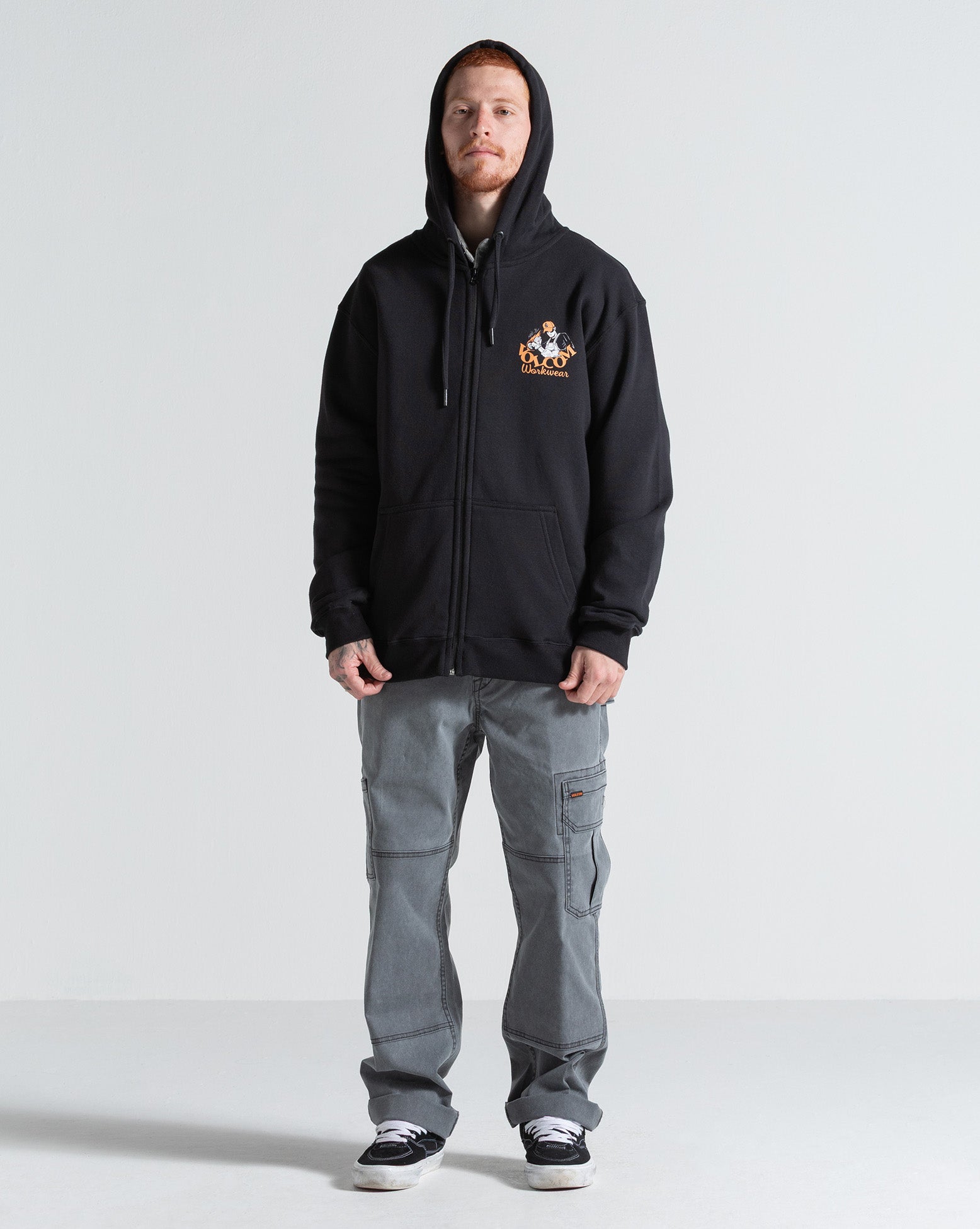Moletom Canguru Aberto Volcom Grindit Preto - Volcom Brasil - Loja