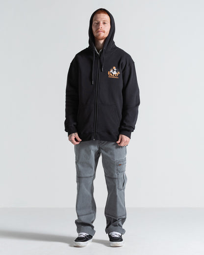 Moletom Canguru Aberto Volcom Grindit Preto