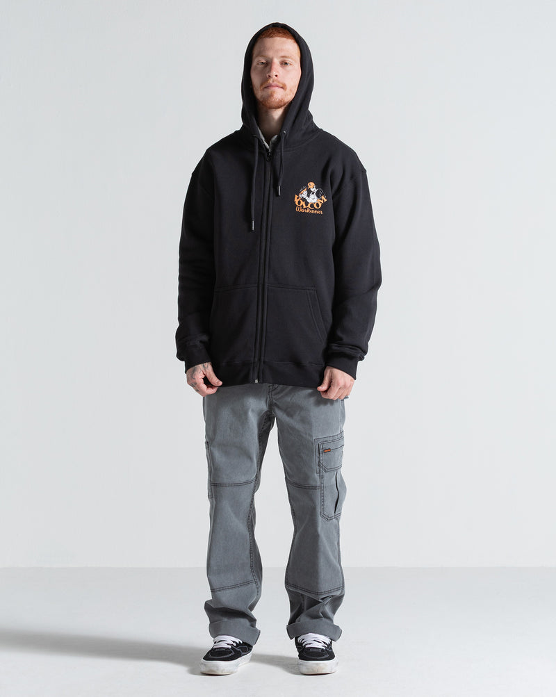 Moletom Canguru Aberto Volcom Grindit Preto