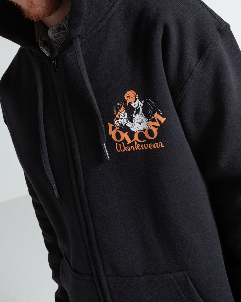 Moletom Canguru Aberto Volcom Grindit Preto