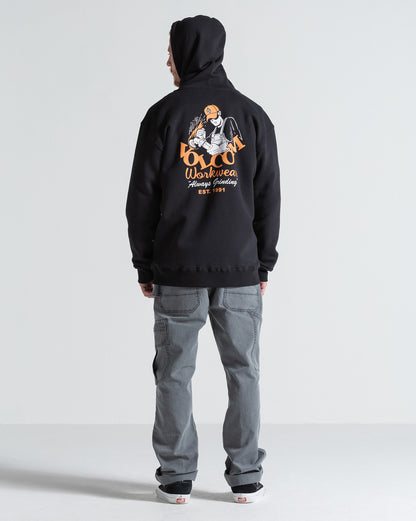 Moletom Canguru Aberto Volcom Grindit Preto