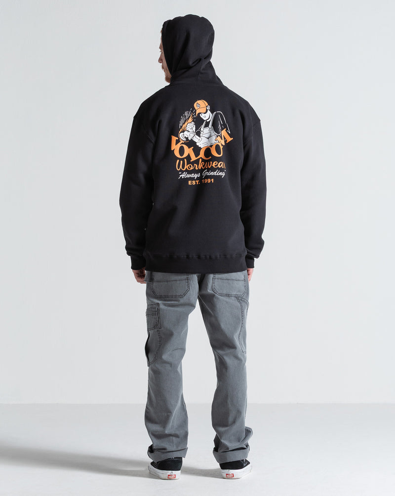 Moletom Canguru Aberto Volcom Grindit Preto