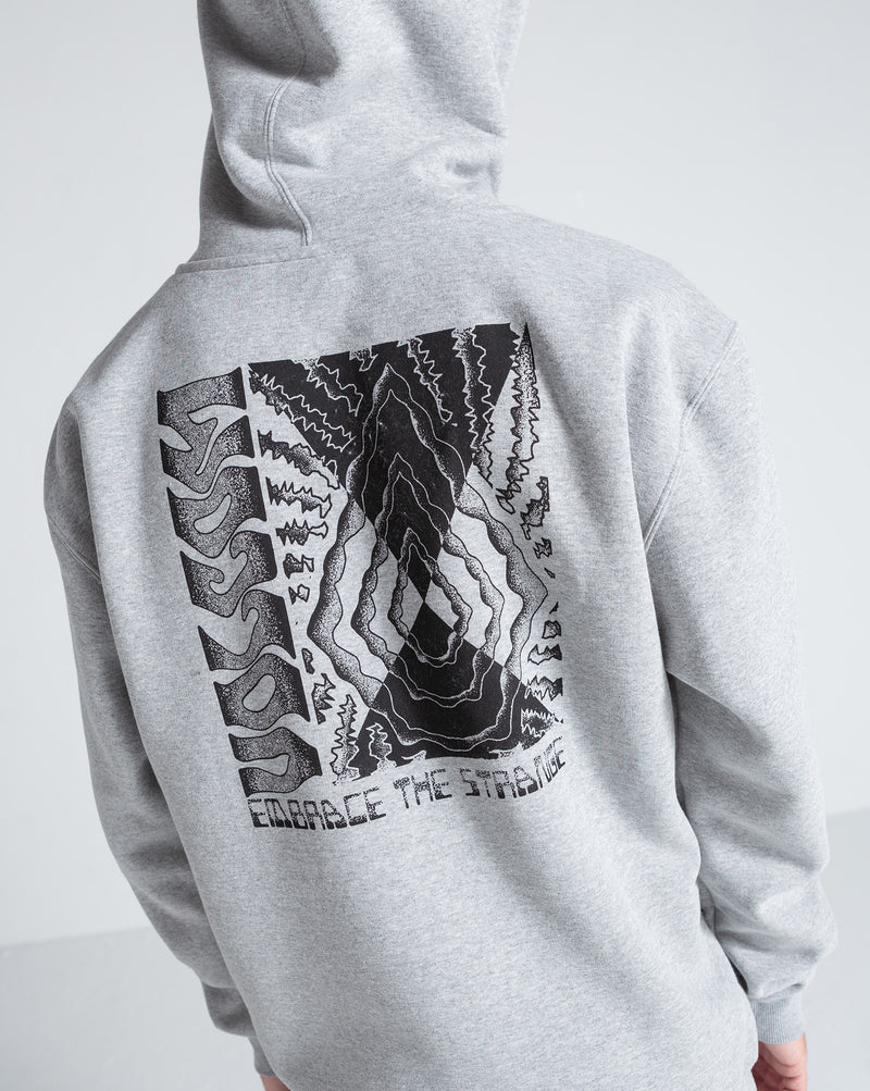 Moletom Canguru Volcom Embrace Strange Cinza Mescla