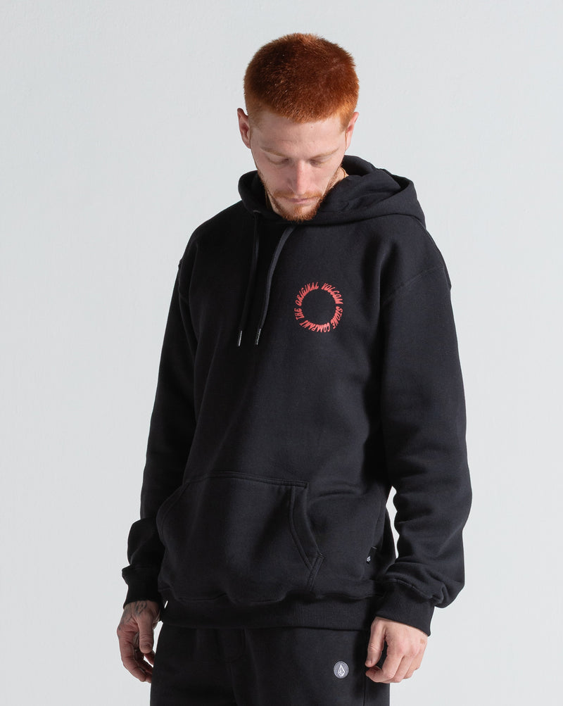 Moletom Canguru Volcom Circle Stoned Preto