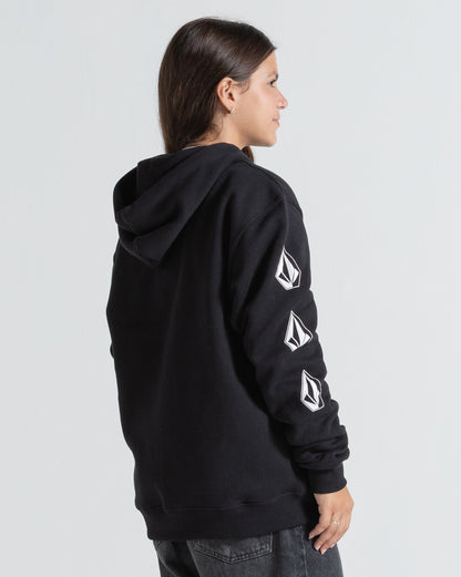 Moletom Canguru Aberto Volcom Iconic Stone Preto