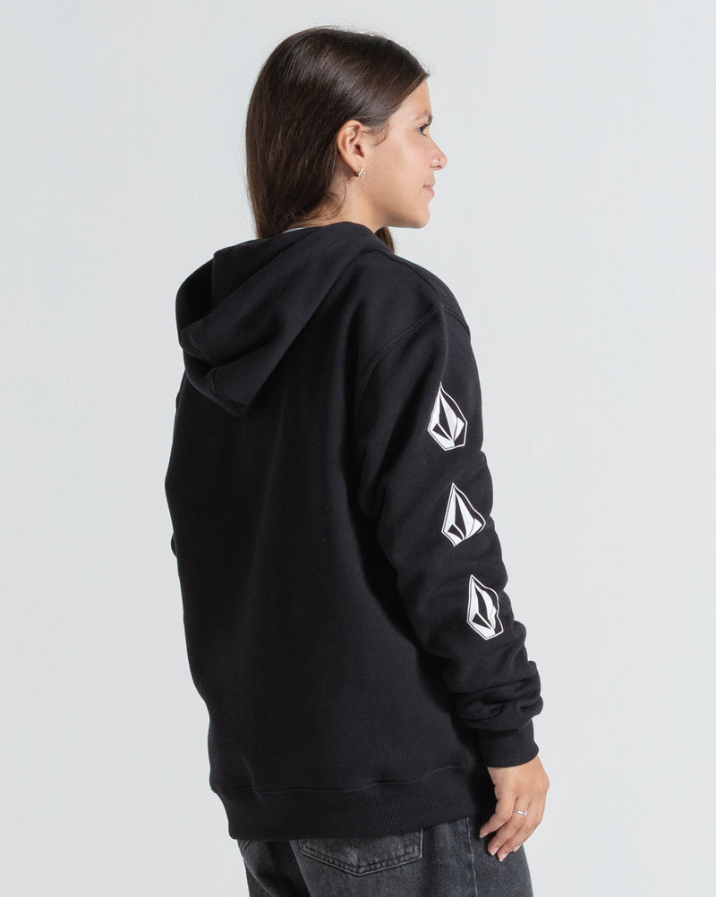 Moletom Canguru Aberto Volcom Iconic Stone Preto
