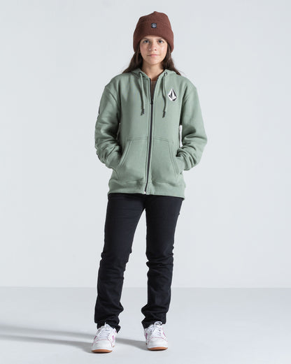 Moletom Canguru Aberto Volcom Iconic Stone Verde Claro