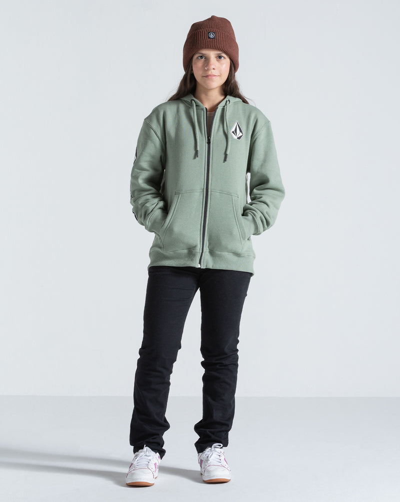 Moletom Canguru Aberto Volcom Iconic Stone Verde Claro