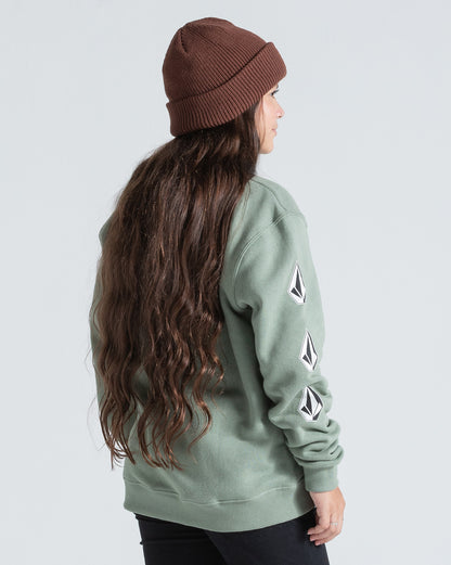 Moletom Canguru Aberto Volcom Iconic Stone Verde Claro