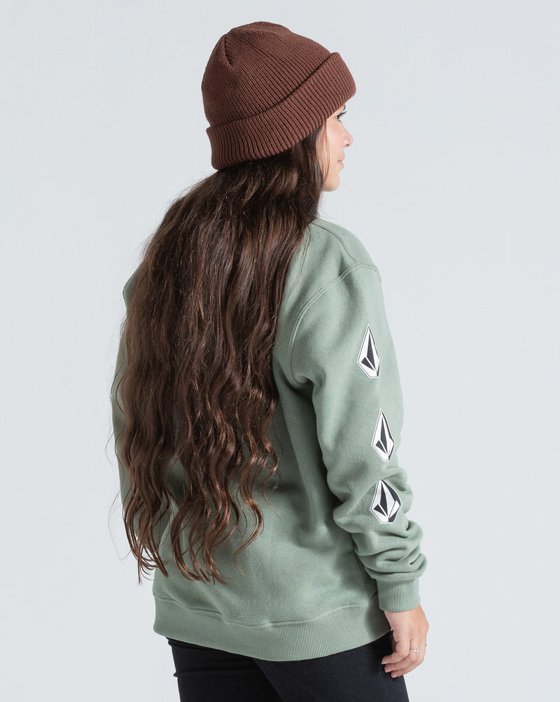 Moletom Canguru Aberto Volcom Iconic Stone Verde Claro