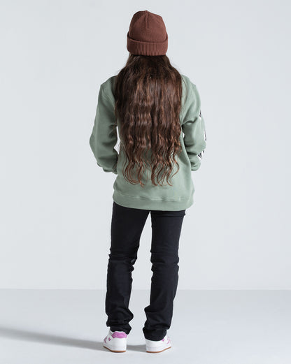 Moletom Canguru Aberto Volcom Iconic Stone Verde Claro
