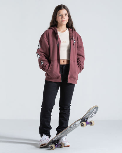 Moletom Canguru Aberto Volcom Iconic Stone Bordô
