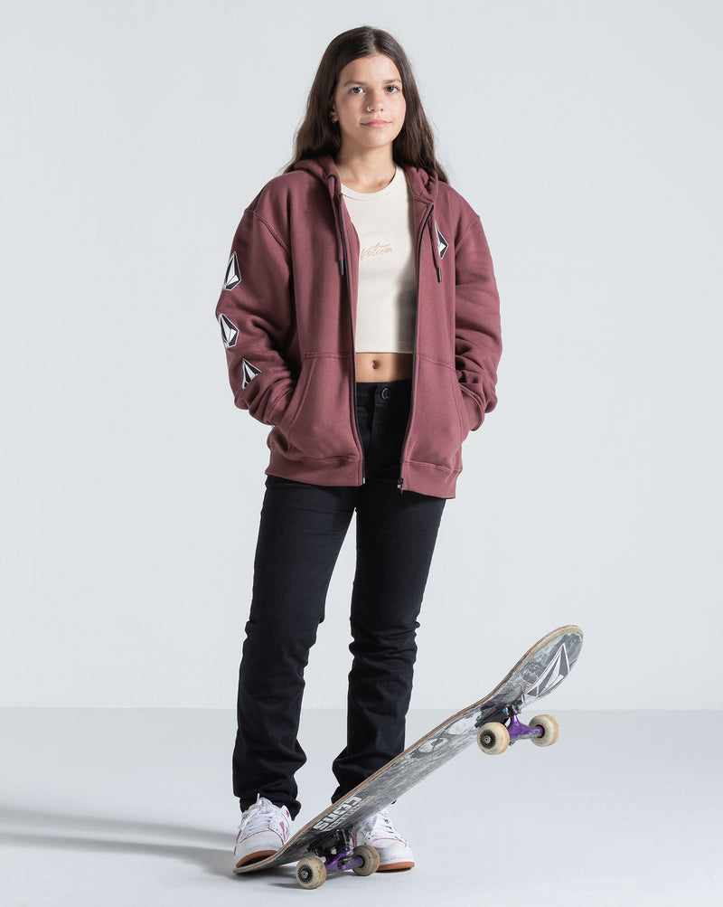 Moletom Canguru Aberto Volcom Iconic Stone Bordô