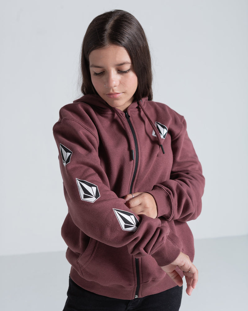 Moletom Canguru Aberto Volcom Iconic Stone Bordô