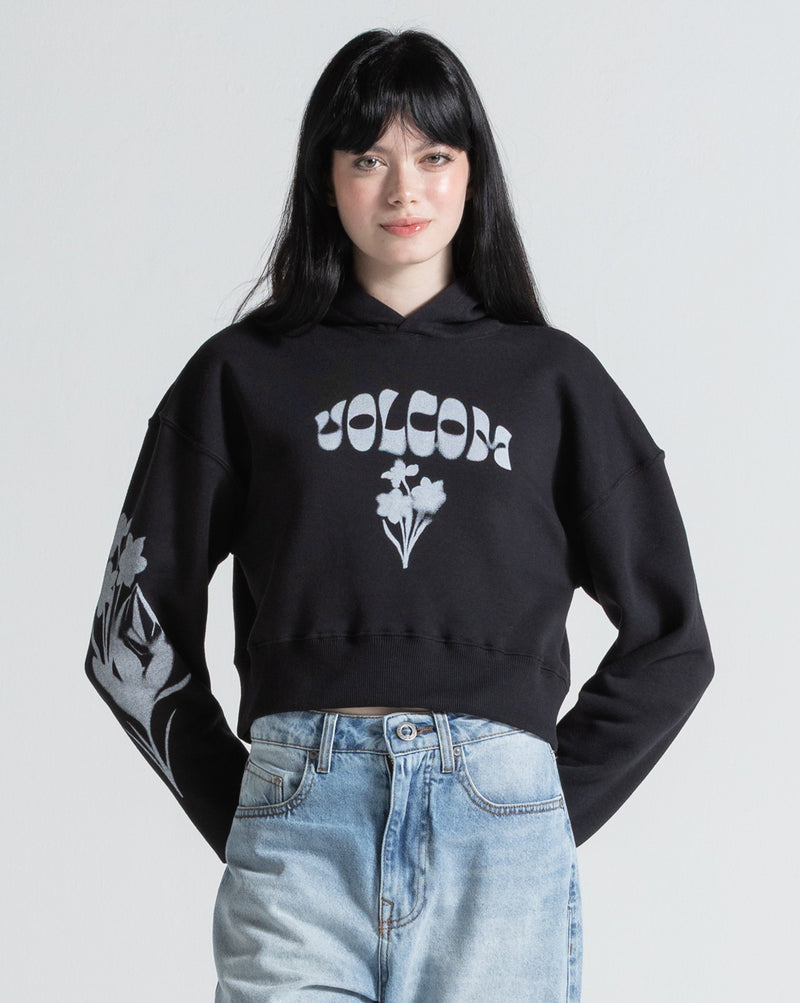 Moletom Canguru Fechado Volcom Mini Hoodie Preto