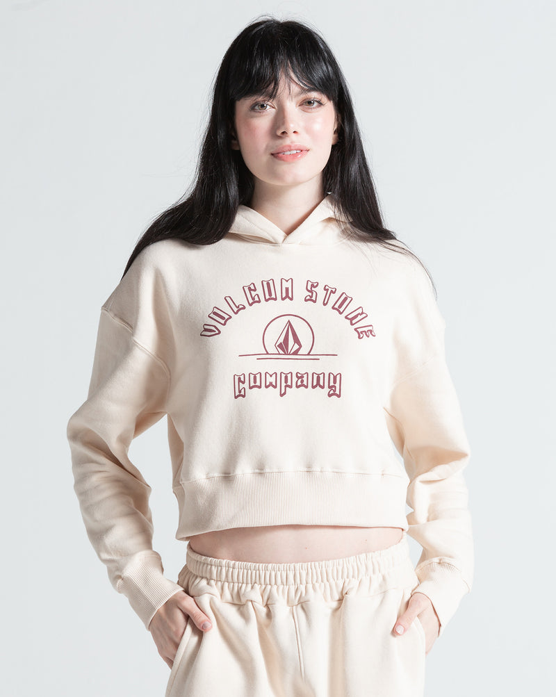 Moletom Canguru Fechado Volcom College Off White
