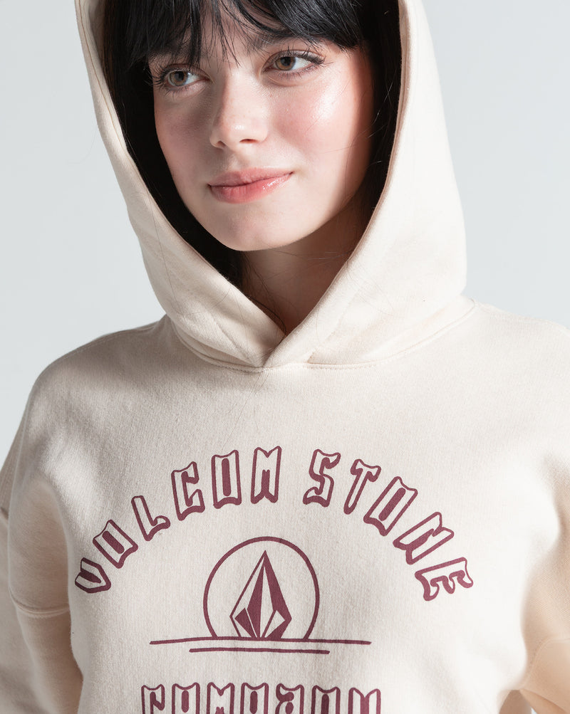 Moletom Canguru Fechado Volcom College Off White