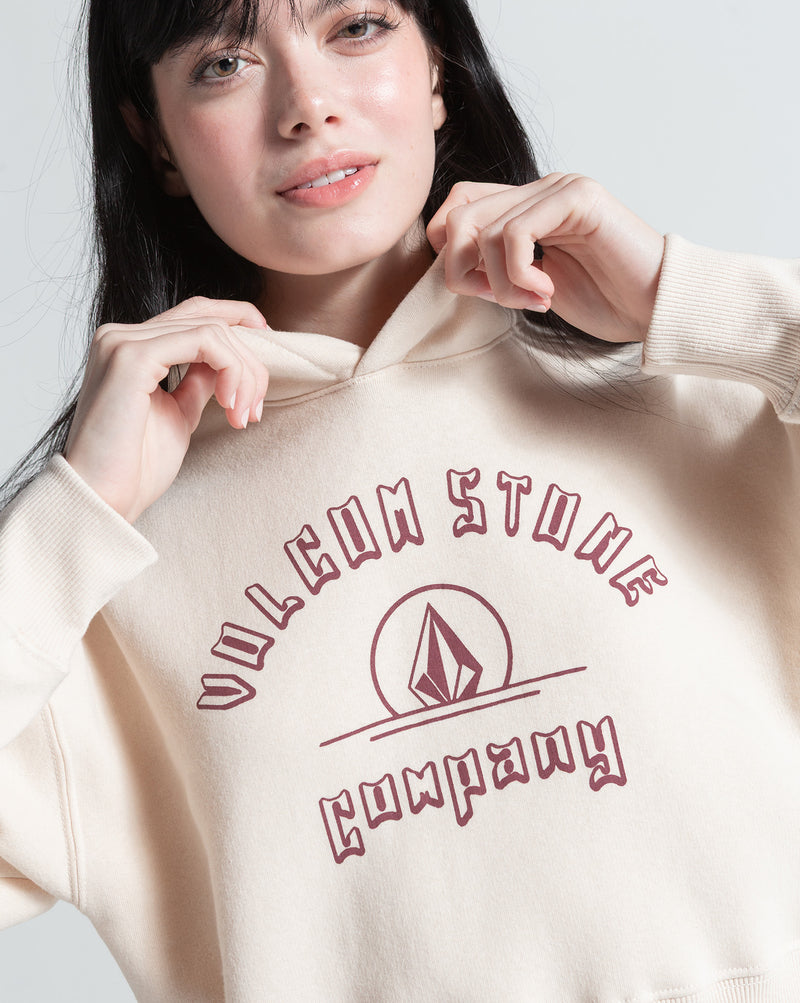 Moletom Canguru Fechado Volcom College Off White