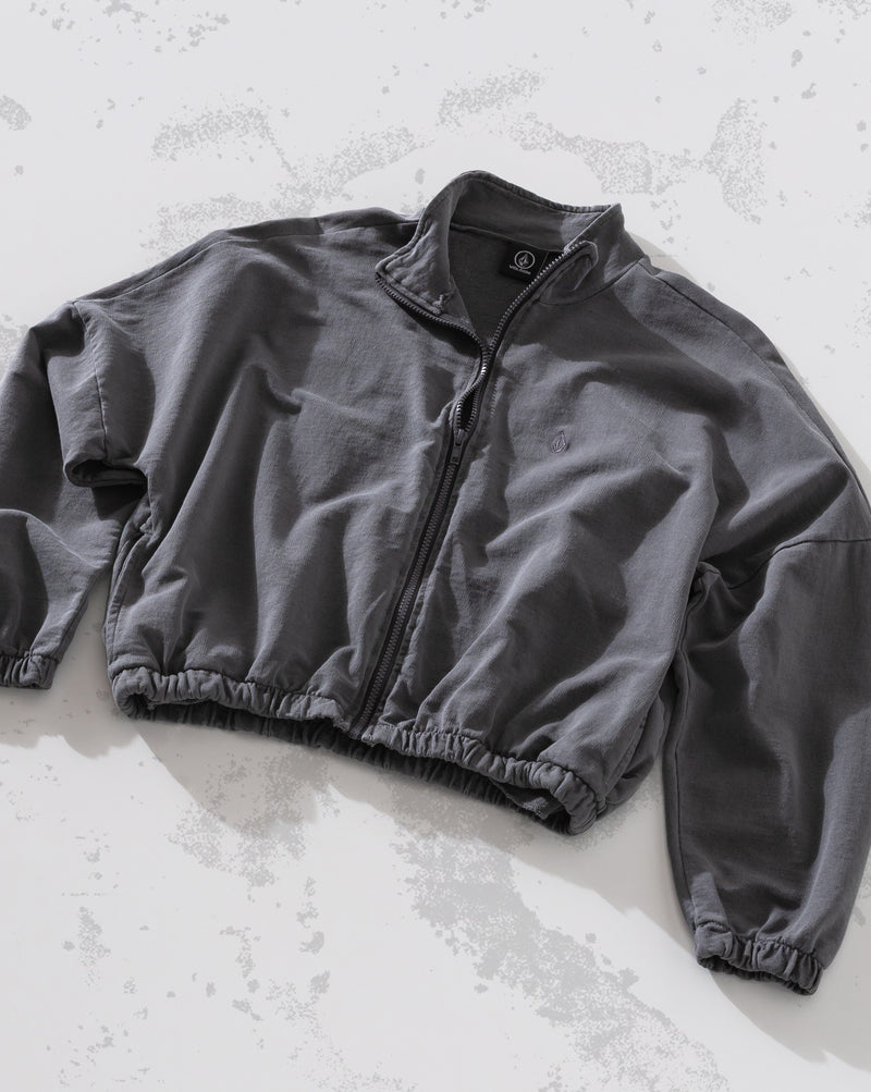 Moletom Aberto Volcom Stoned Preto