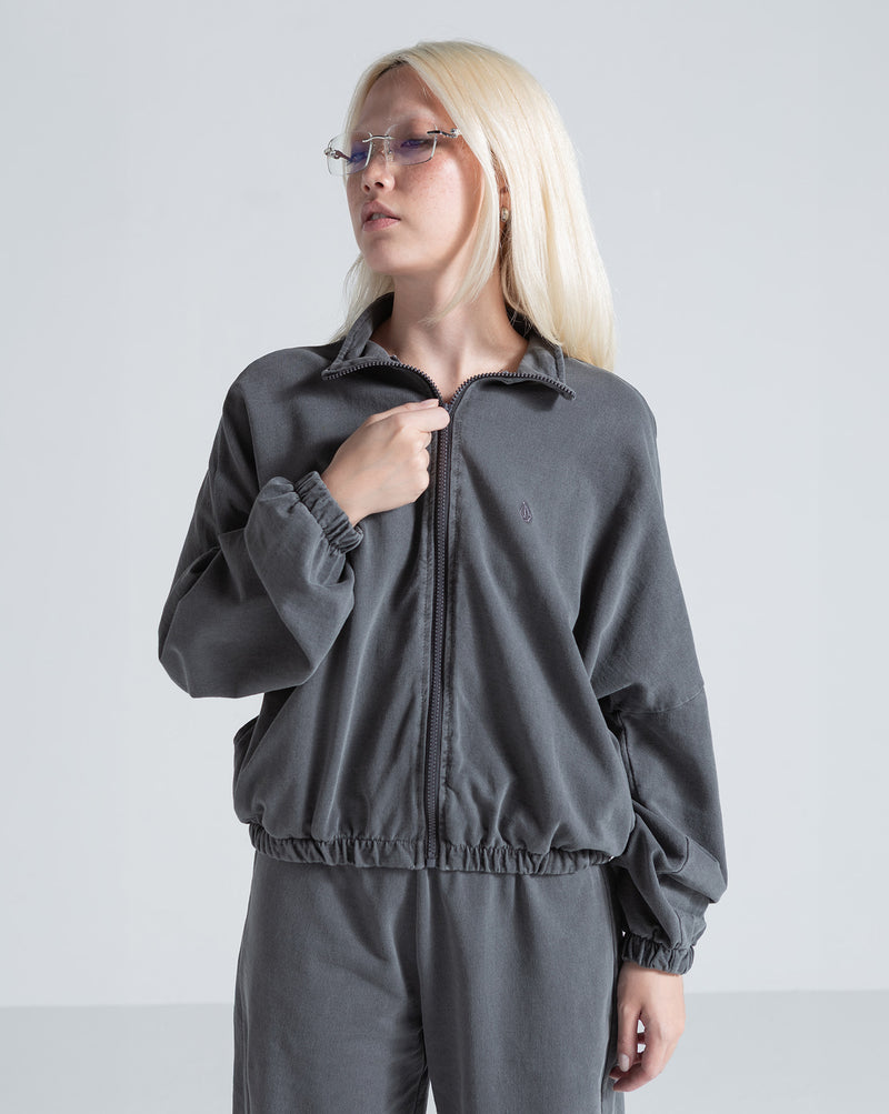 Moletom Aberto Volcom Stoned Preto
