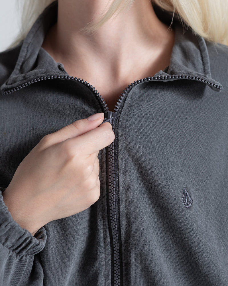 Moletom Aberto Volcom Stoned Preto