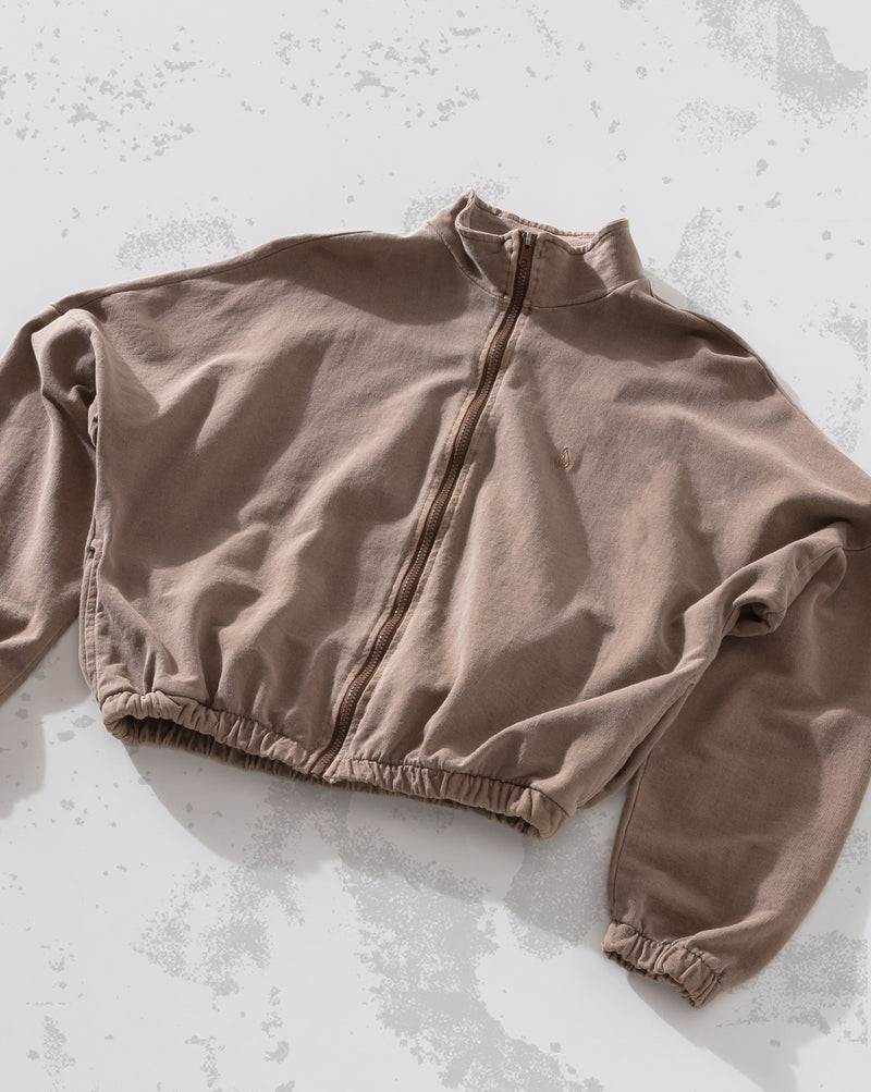 Moletom Canguru Aberto Volcom Stoned Bege