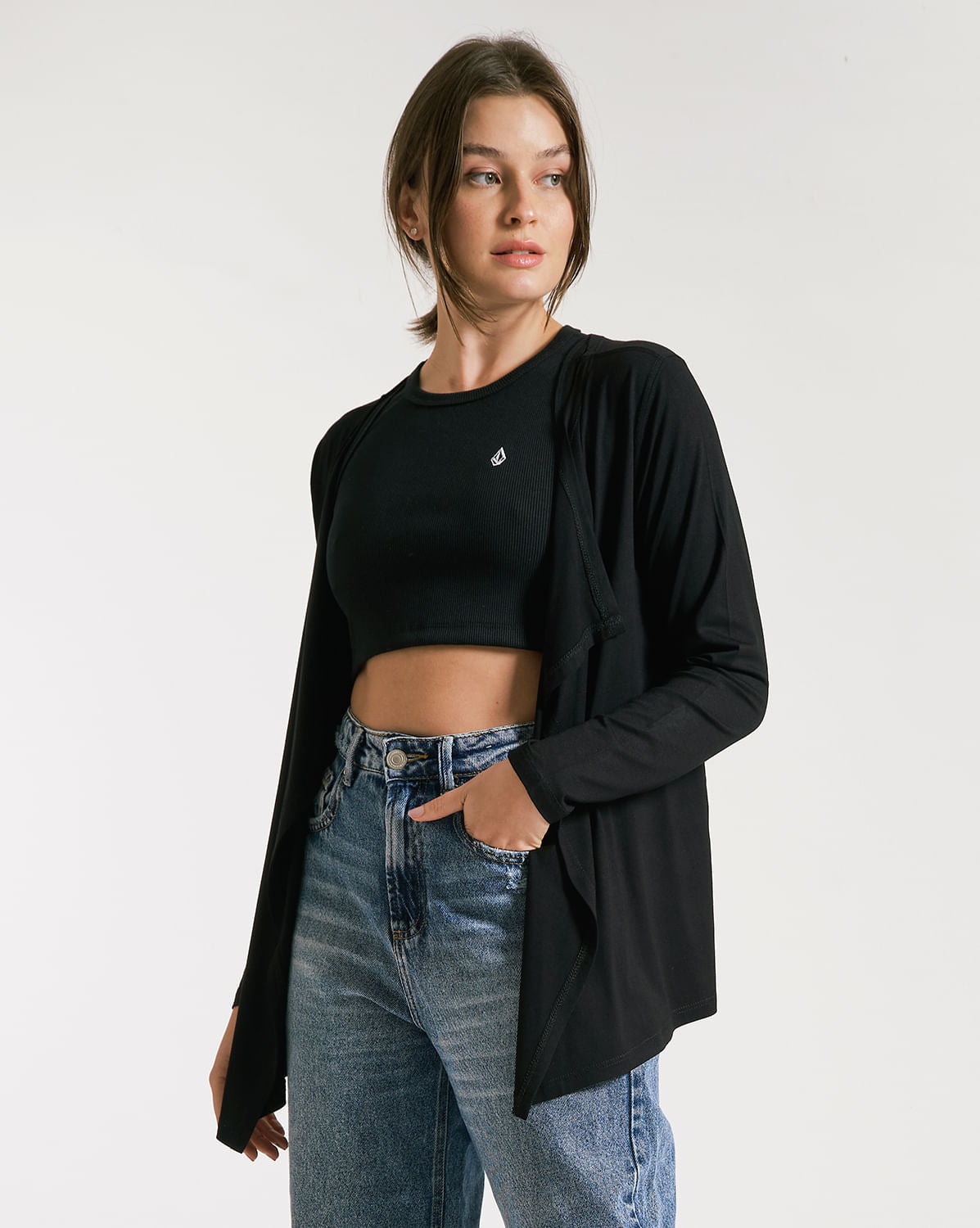 Cardigan Volcom Go Go Wrap Preto