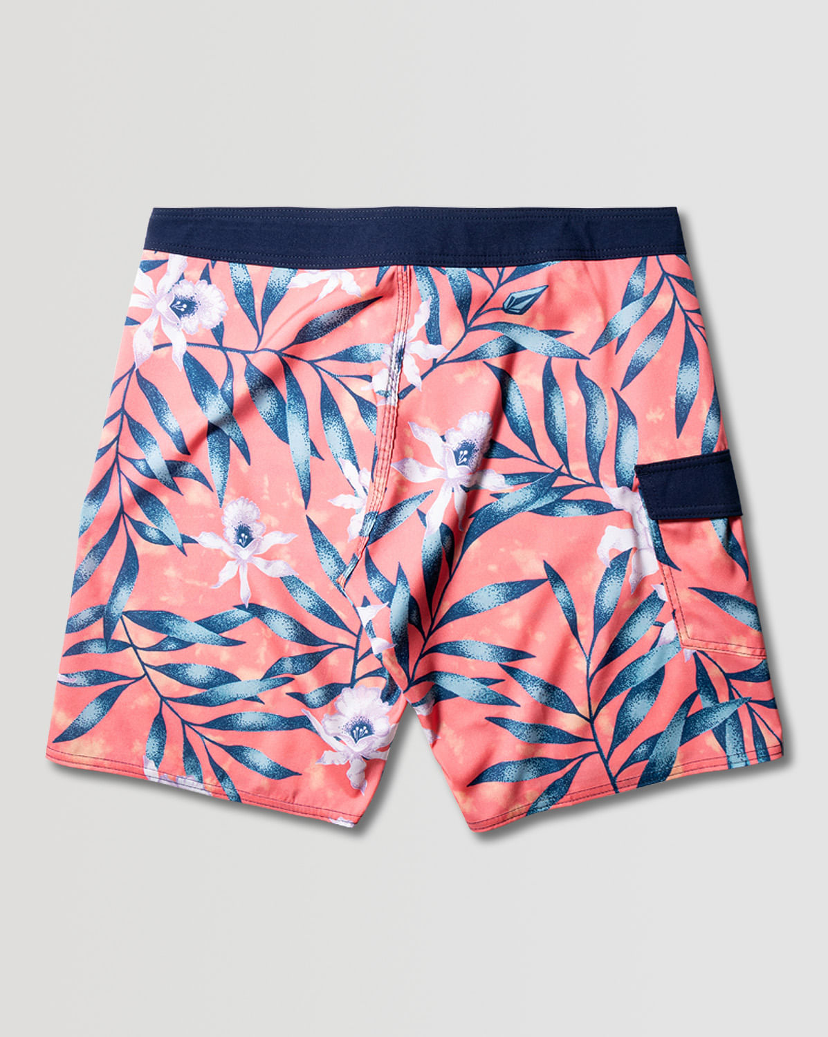 Boardshort Tropical Floral Juvenil Laranja