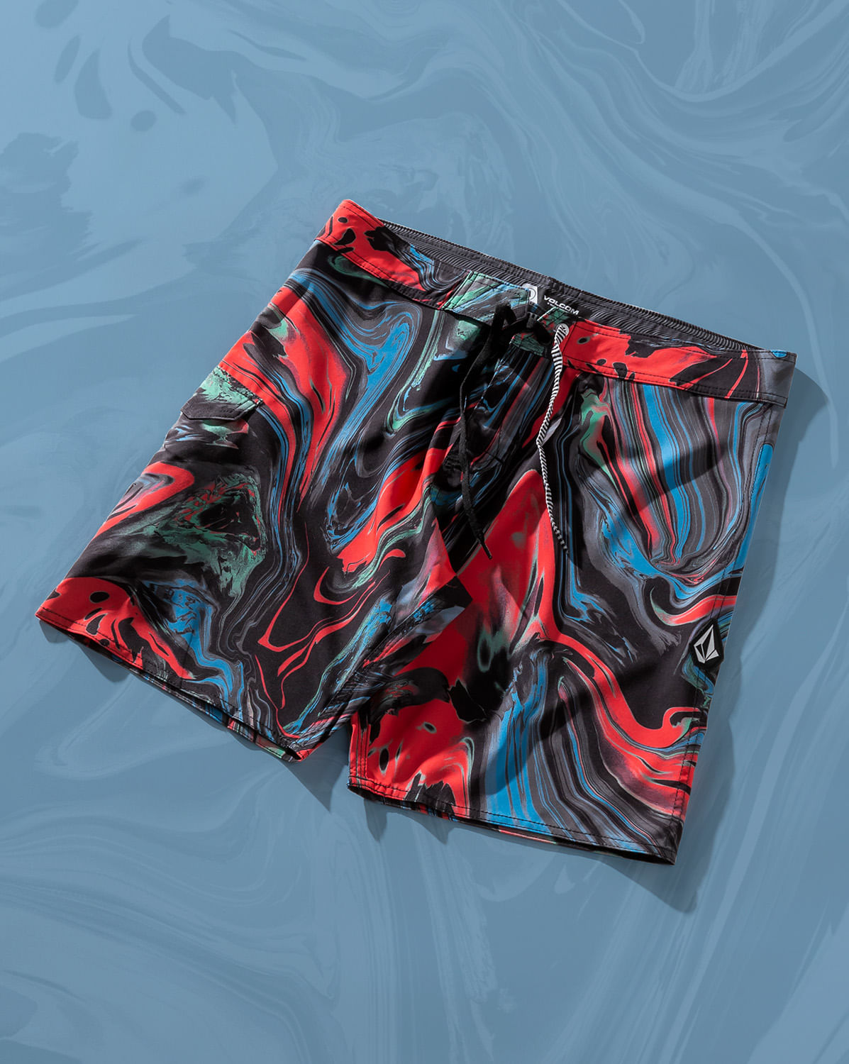 Boardshort Volcom Psyche Marble Preto