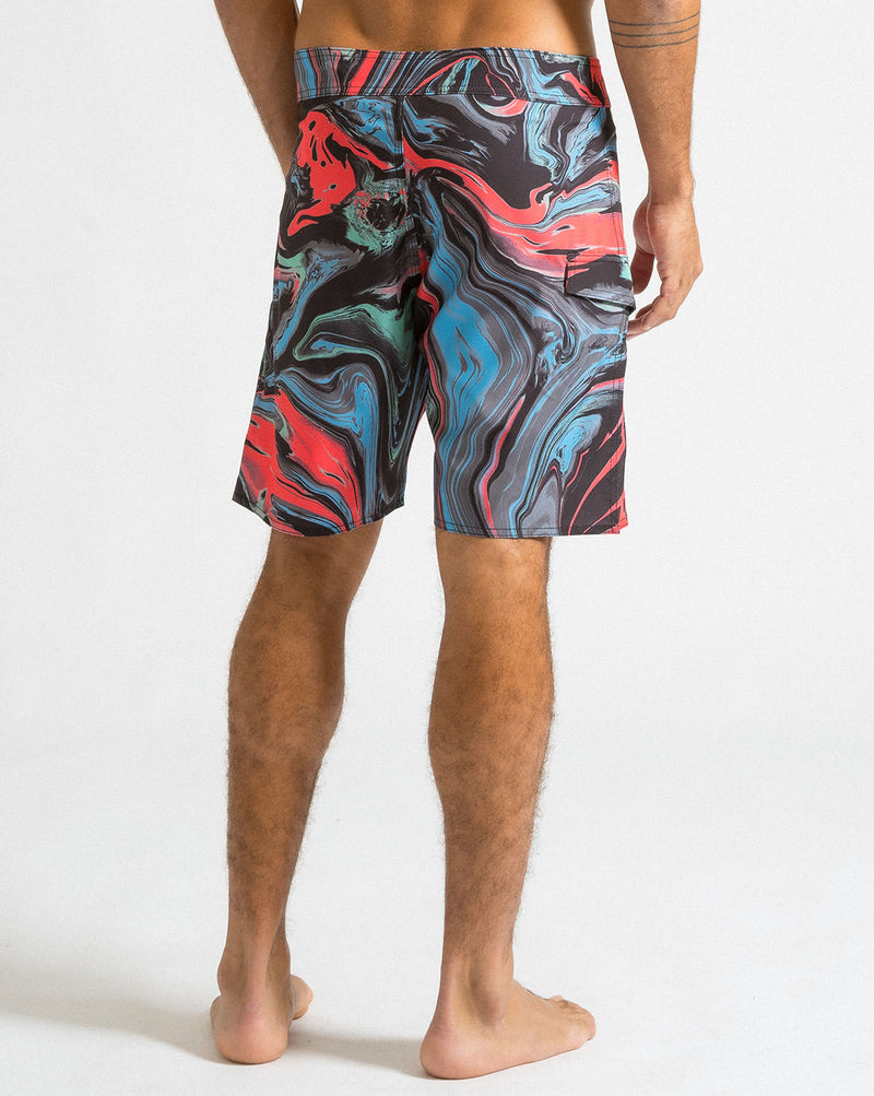 Boardshort Volcom Psyche Marble Preto