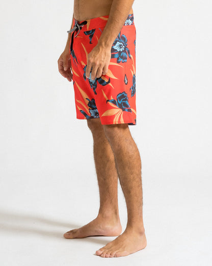 Boardshort Volcom Polly Floral Laranja