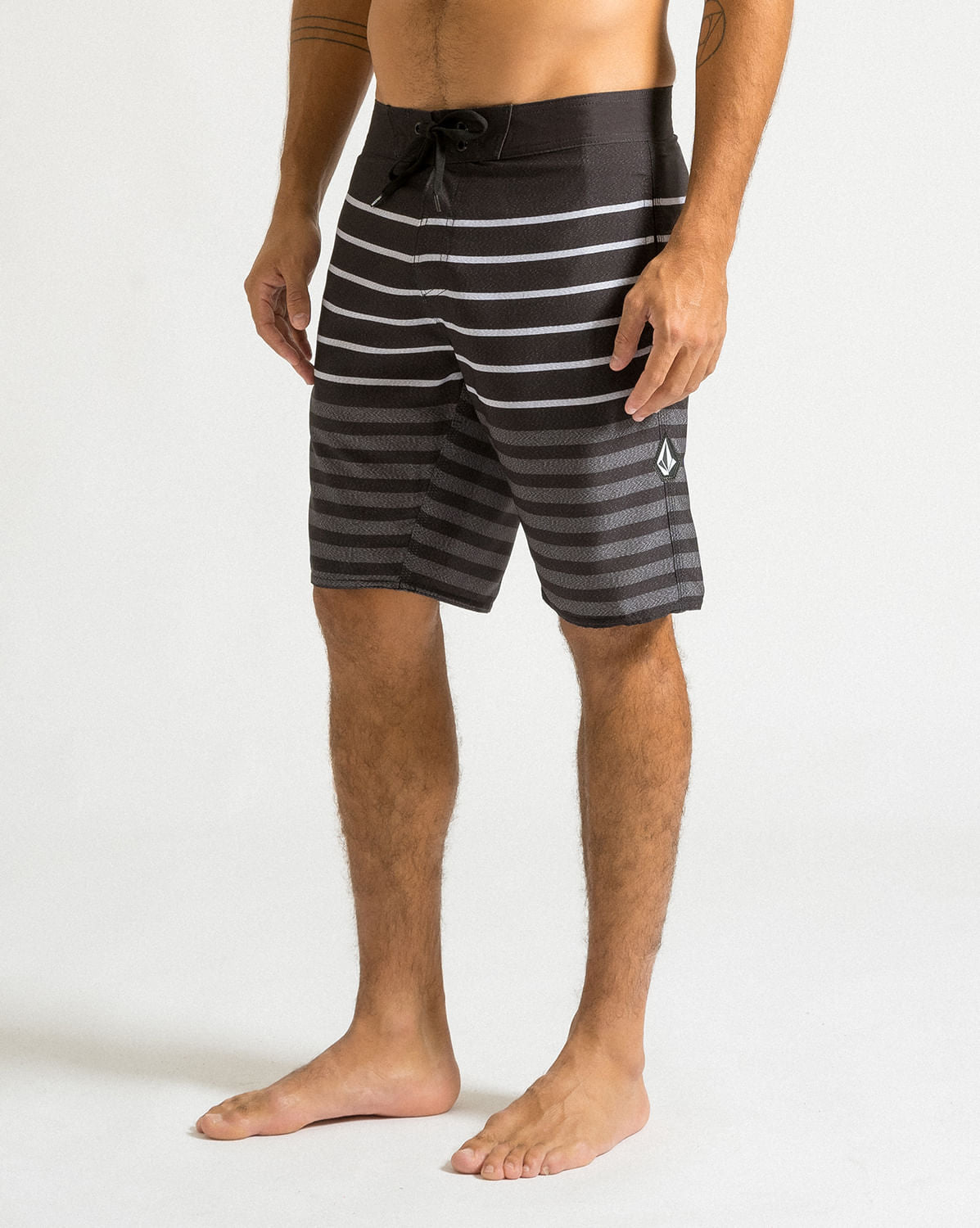 Boardshort Volcom Quarta Stripe Preto